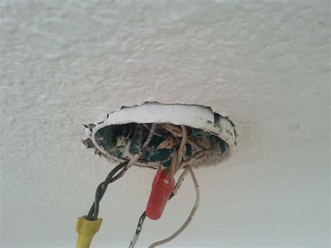 how to replace an electrical box in plaster ceiling|ceiling junction box replacement.